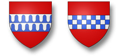 From L to R: Arms of Sir David Lindsay of Luffness, 3rd Lord of Crawford, as shown in the later Pinckney seal (1246); and the arms of Sir David Lindsay, 6th Lord of Crawford (1298).