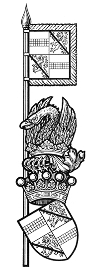 Lord Crawford's banner and arms (after Frank Adam, 1977, p515).